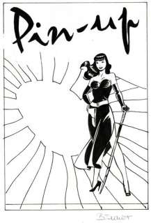 Philippe Berthet | Pin-Up, projet de couverture Ã  l’encre de chine pour… | Septimus