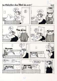 Binet, Christian | Les Bidochons "Vent du soir", planche originale Ã  l’encre de chine , signée en… | Cornette de St Cyr