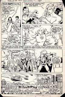 George Perez Ernie Colon - Tales of the New Teen Titans #4 P 5 (Detailed Secret Origin of Starfire, with Robin, Raven, Cyborg, Kid Flash & Wonder Girl!) 1982
