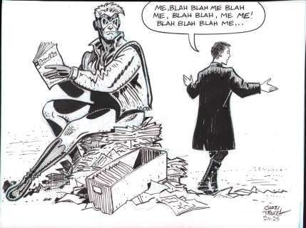 Chas Truog - Animal Man Reading Animal Man with Grant Morrison Talking Nearby Commission - Signed - 2025