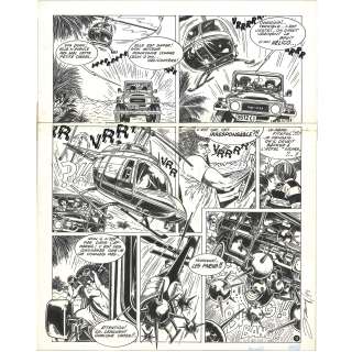 Jarry Charles (1942-2019). | Les baroudeurs sans frontière. T1, A l’ouest des lagunes. Planche n°23. Encre de chine. Dupuis. Octobre 1983. Dimensions : 45,5... | HVMC