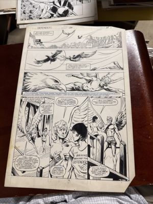 Original Art Don Perlin Defenders 139 pg 8 1984 Angel