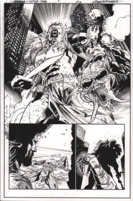 Jay Leisten | Predator Vs Spider-Man #4 P.10 - Bloody Kraven Holding Predator Head 1/2 Splash - 2025 | Anthony’s Comic Book Art