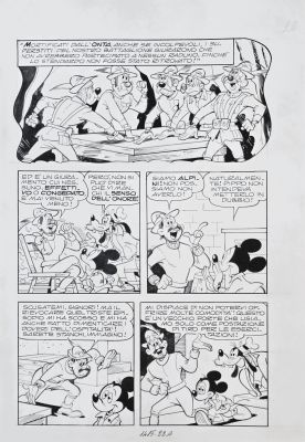 Tavola originale Giovan Battista Carpi Topolino n. 1485 “Topolino e lo stendardo perduto” pag. 22A | Venere Comic Art