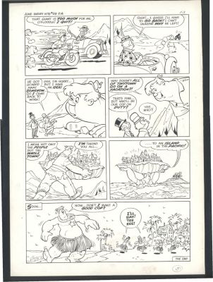 Warren Kremer | Fantastic Kremer Stumbo the Giant Page - Stumbo Carries the Entire Town To the South Seas For a Vacation Issue Harvey Hits # 69 Page 5 | Koch Comic Art