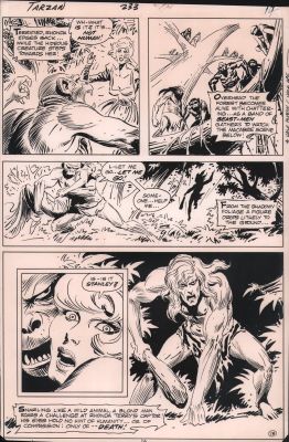 Vintage Stats And Production Art | Tarzan #233 P.13 - Tarzan Appears - Vintage Joe Kubert Stat - 1974 | Anthony’s Comic Book Art