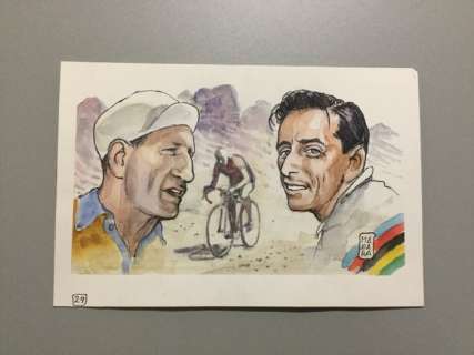 Manara, Milo - Couverture original - "Bartali e Coppi" pour Storia d’Italia a fumetti n. 29 (1991) | Catawiki