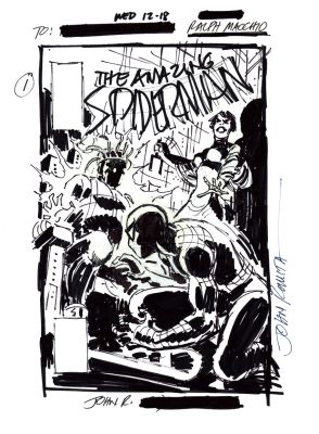 John Romita Sr. | Amazing Spider-Man #422 Cover Prelim (Spider-Man Watches Electro ’Max Dillon’ Get Electrocuted!) 1996 | Romitaman