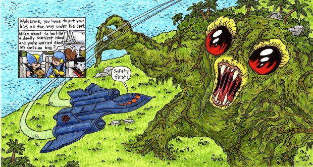 Jeffrey Brown | The Uncanny X-Men: Days of Future Fun Page Two-Page Spread - Krakatoa | Scott Eder