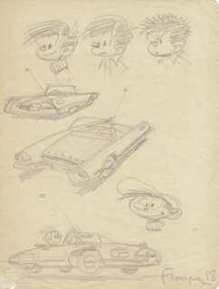 André Franquin | Etude de personnages (Spirou et Fantasio, Starter, Petit… | Septimus