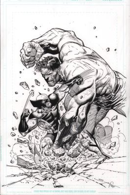 Ardian Syaf, Mark Morales | Wolverine Vs Hulk Commission - Signed - 2019 | Anthony’s Comic Book Art