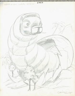 Dave Cockrum | Mothra - Aurora Model Kit Style Guide Art For Possible Production! (Signed - 1975) | Romitaman