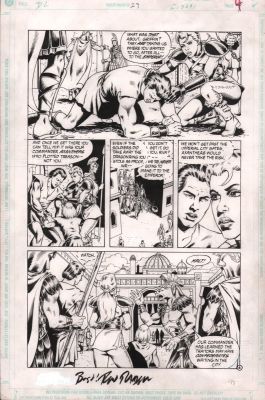 Randy Elliott, Ron Randall - Dragonlance #23 P.4 - Entering the Imperial City - Signed - 1990