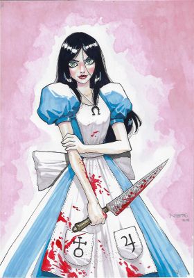 Neri Rearte | Alice Madness Returns Painted Illustration Page Commission | Splash Page