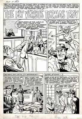 Bill Vigoda | Adventures of the Fly #5 P 1 (The Fly Versus Thomas Troy!) Large Art - 1959 | Romitaman