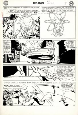Gil Kane, Sid Greene | The Atom #13 P 7 (Ray Palmer Transforms Into Atom & Battles His Greatest Super-Villain: ’Chronos’) Large Art - 1964 | Romitaman