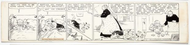 Cap Stubbs and Tippie Original Ink Daily Comic Strip Art Signed and Drawn by Edwina Dumm AM04 | Charles Scott Gallery