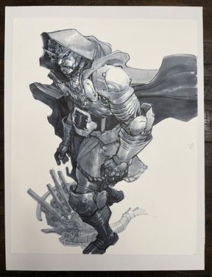 Eric Canete original Marvel Dr Doom art illustration drawing greyscale | eBay US