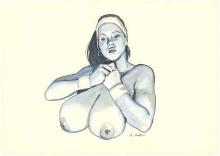 Bastien VIVES (né en... - Lot 542 - Sans titre Encre de Chine et gouache sur papier. Signé...