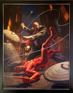MARVEL COMICS - Hand-Painted Greg Hildebrandt Daredevil Issue No. 595 Variant Cover Painting