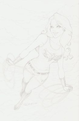 Unknown Artist? | Wonder Girl Pencil Commission - Signed 2016 | Anthony’s Comic Book Art