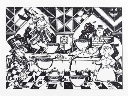 Altan (Francesco Tullio Altan) - "Alice‘s tea", 2016 | Urania Casa d’Aste