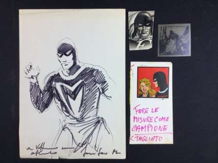 Gallieno Ferri - Atelier Chott - Fantax, original illustration + heading + print proofs (1987) 