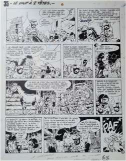 PIERRE SERON (1942-2017) ‘LE LOUP A DEUX TETES’ ORIGINAL INDIA INK DRAWING. | Goldfield