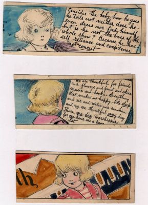 Richard F. Outcault - Buster Brown Sunday Comic Strip (3 Separate Header Section Originals All with Buster Brown Drawn!) 1910S