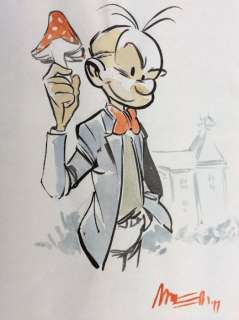 Munuera - Dessin original en couleur - Fantasio et le Champignon | Catawiki