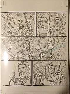 Star Wars - Original Art Page - Featuring Ahsoka Tano and Barriss Offee! 
