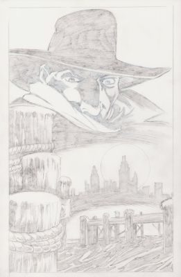Lou Manna | The Shadow At the Dock Pencil Art Commission | Anthony’s Comic Book Art