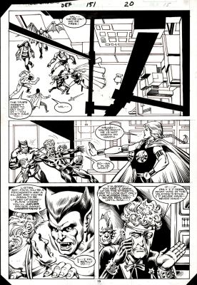 Dell Barras, Don Perlin | Defenders #151 P 15 (Angel, Beast, Gargoyle, Iceman, Valkyrie Battle Andromeda All Battle Manslaughter Throughout!) 1985 | Romitaman