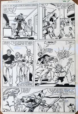 Greg Larocque | Larocque, Greg Avengers #223 Pg Solo Hawkeye At Circus 1982 | Cool Lines Art