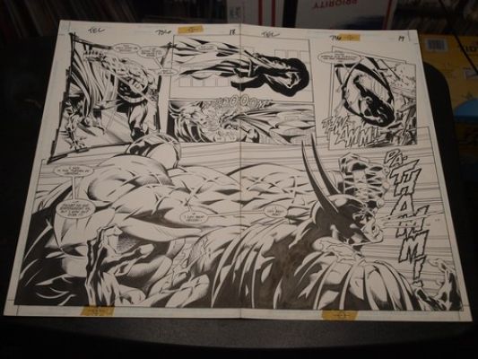 Detective 736 p 19&20 ORIGINAL ART (inks) Batman Bane 1999 Deodato Parsons