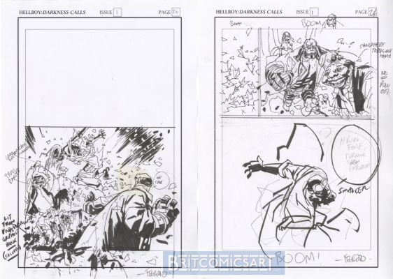 Duncan Fegredo | Hellboy: Darkness Calls Iss 1 Pg 24 Ink Prelims By Duncan Fegredo X4 Issue 1 Page 24 | BritComicsArt
