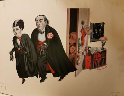 Nicole Claveloux | Rouge, bien rouge – non paginé 7 Christian Bruel, Didier Jouault Le Sourire qui mord, 1986 Huile sur papier 40 x 30 cm | JML Arts