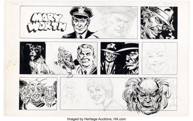 Don Heck | Heck, Don - Mary Worth Sunday Test Art. Very Rare Piece That May Have Given Him This Ghost Artist Job That Lasted For Many Years! 1960? | Cool Lines Art