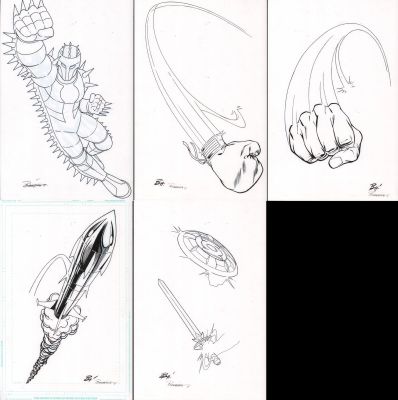 Brett Breeding | Green Lantern Armor & Constructs 5Pc Ink Art - Signed | Anthony’s Comic Book Art