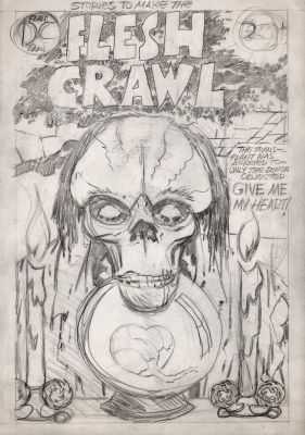Jack Kirby, Steve Sherman | Stories To Make the Flesh Crawl #1 Unpublished Penciled D.C. Cover (1972-1973) | Romitaman
