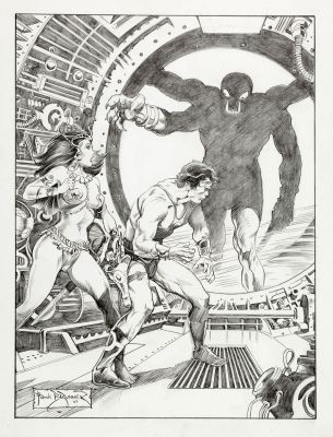 Frank Brunner | John Carter / Dejah Thoris / Thark Homage To Frazetta’s Famous Funnies #213 Cover (2007) | Romitaman