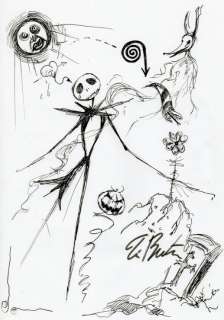 TIM BURTON - Schizzo eseguito da Tim Burton per una asta di beneficenza a Venezia. Penna su carta cm. 20,5 x 29.5. Firmato.