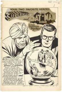 Curt Swan | World’s Finest Comics #73 p1 (Earliest Swan)(Large Art) | Nostalgic Investments