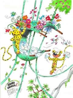 Batem. Illustration originale Marsupilami | BDEnchères
