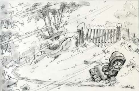 Walthery, François... | WALTHERY, François (1946) Retour d’école neigeux (Le... | Coutau Bégarie