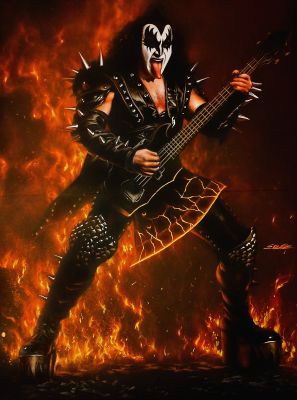 Manu Silva | Kiss - Gene Simmons - The Devil - Connecting 2x Black paper 11x17 Pages by Manu Silva | Raremarq (Buy It Now)