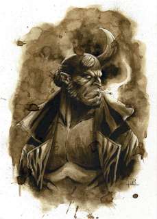 Hellboy - Original Coffee Drawing - Juapi - EO | Catawiki