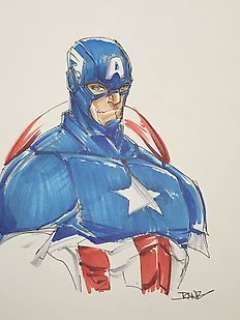 Captain America - Original Drawing - Randy Kintz - EO 