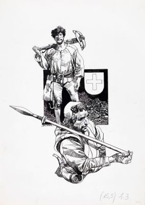 Sergio Toppi | Lot 472 - 1291 Nasce la Svizzera | Finarte