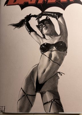 Kursat | Catwoman on Batman sketch cover | Raremarq (Buy It Now)